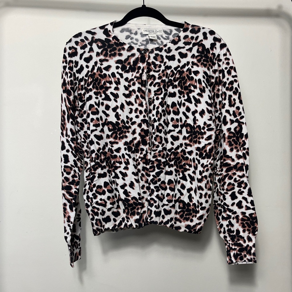 Leopard Print Cardigan Size XL